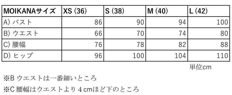 サイズ表